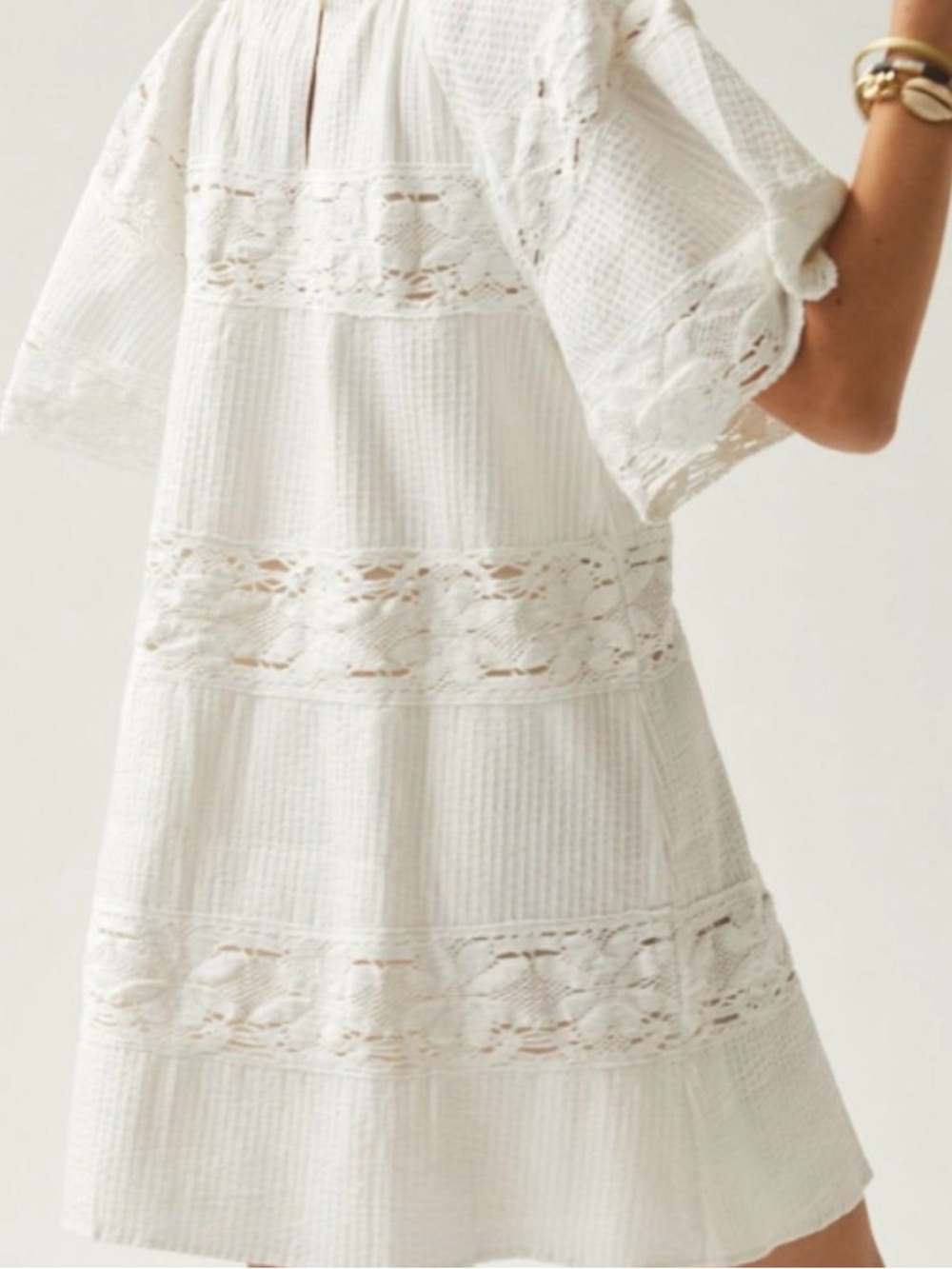 Corey Lynn Calter White crochet Lace-Panel Mini Dress - Picture 2 of 7